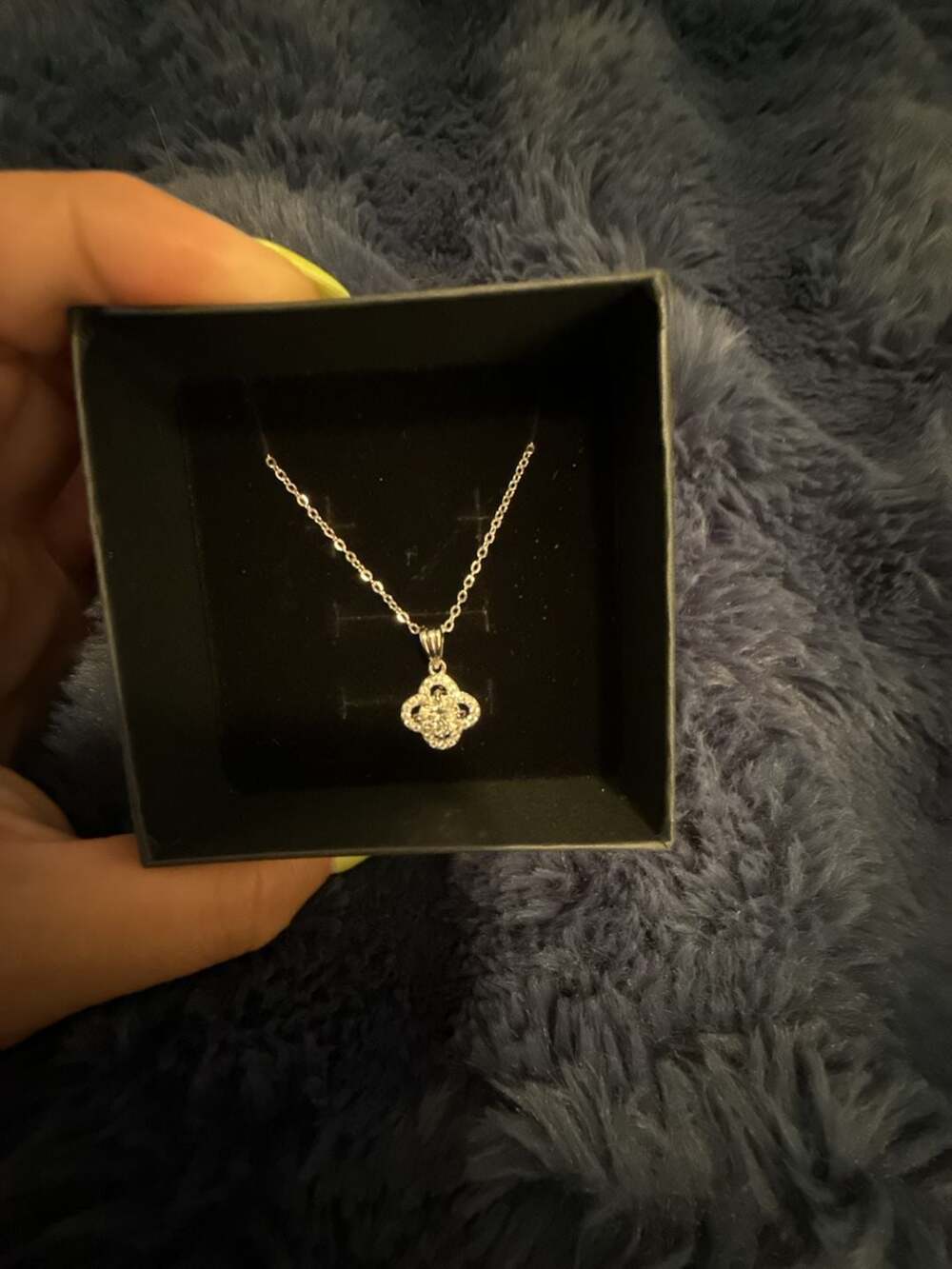 Clover Moissanite Silver Pendant Necklace